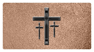 DSC700 517 BK SH BZ Black 3 Crosses Shimmer Bronze Background